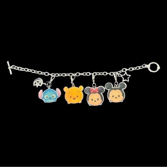 Disney Jewelry - Vintage look or vintage? Disney toggle silver tone charm bracelet
